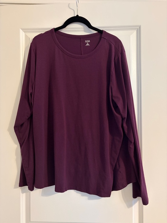 a.n.a Tops - a.n.a Long Sleeve Crewneck Top in Plum